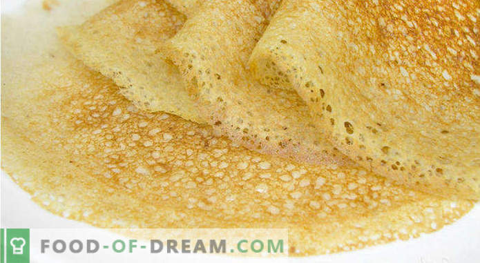 Dough for pancakes with milk, yeast, classic, sour, dry milk