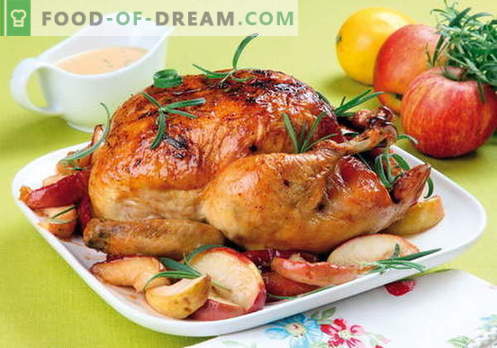 Chicken with apples - the best recipes. How to properly and tasty chicken with apples.