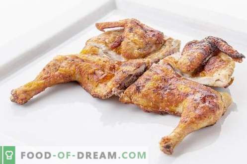 Chicken tobacco - the best recipes. How to properly and tasty cook tobacco chicken.