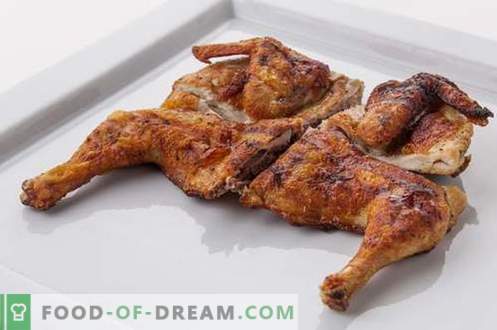 Chicken tobacco - the best recipes. How to properly and tasty cook tobacco chicken.
