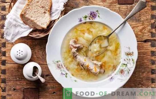 Spring folk menu - sauerkraut casserole. Cooking fish, meat, mushroom and lean soup with sauerkraut