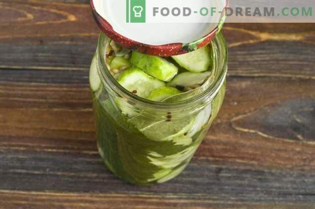 Pickled cucumbers with citric acid slices