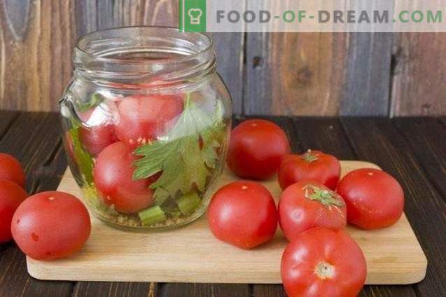 Pickled tomatoes with celery and mustard