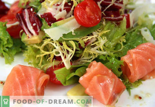 Salad with salmon and tomatoes - the right recipes. Quickly and tasty cooking salad with salmon and tomatoes.