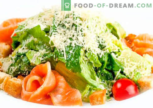 Salad with salmon and tomatoes - the right recipes. Quickly and tasty cooking salad with salmon and tomatoes.