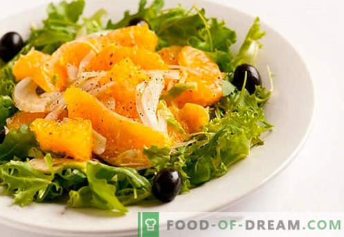 Salad with oranges - proven recipes. How to cook a salad with oranges.