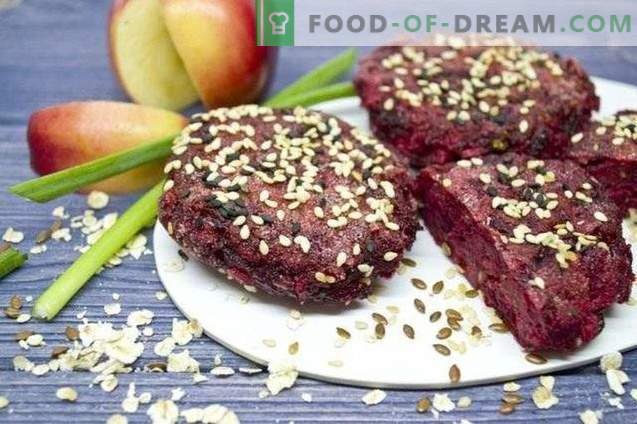Beet cutlets with apples and flax seeds