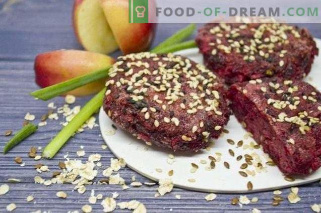 Beet cutlets with apples and flax seeds