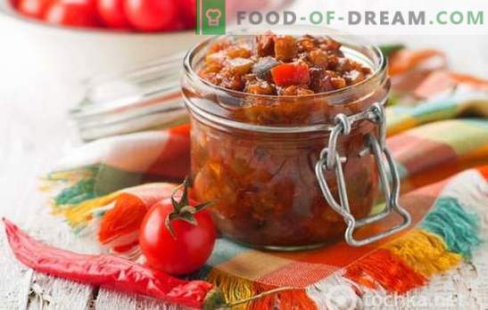 Recipes of the best eggplant and tomato salads for the winter. How to keep all the benefits in eggplant and tomato salads