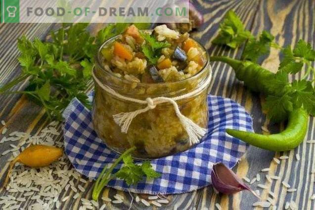 Vegetable salad with rice for the winter