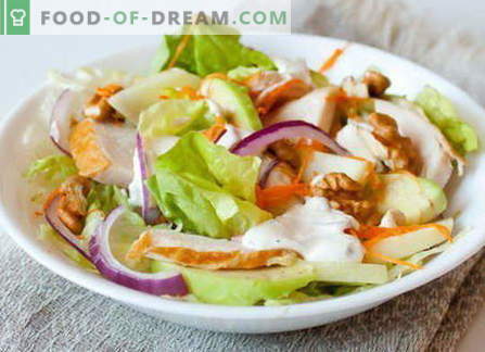 Smoked chicken salad - the best recipes. How to properly and tasty cooked salad with smoked chicken.