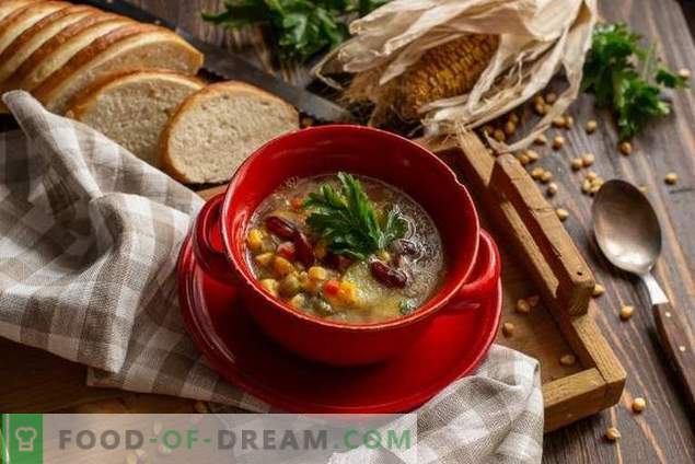Mexican soup with corn and beans - simple and affordable