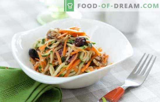 Carrot salad with walnuts is a bright and healthy treat. Top 10 best recipes for salads with carrots and walnuts