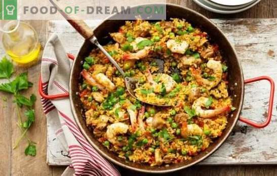 Classic paella - sunny Spain in your home! Recipes classic paella with meat and without meat, with seafood, bacon