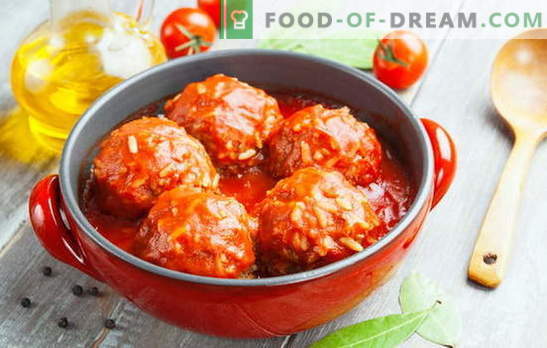 Meatballs with rice - meat, mouthwatering, favorite! Let's make cooking meatballs with rice: we will please our relatives and ourselves