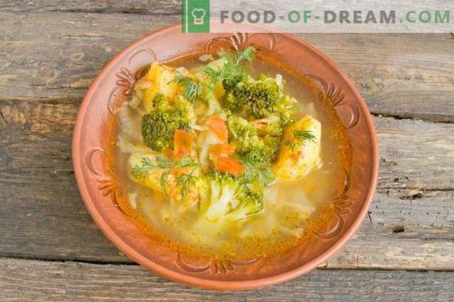 Delicious lean soup with potatoes and broccoli