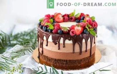 Three Chocolate Cake - step by step recipes for a spectacular dessert. Cooking a delicious Three Chocolate Chocolate mousse cake using step-by-step recipes