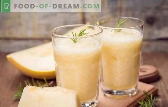 Melon smoothies for health and weight loss. Melon smoothie recipes with fruits, citrus fruits, vegetables, milk